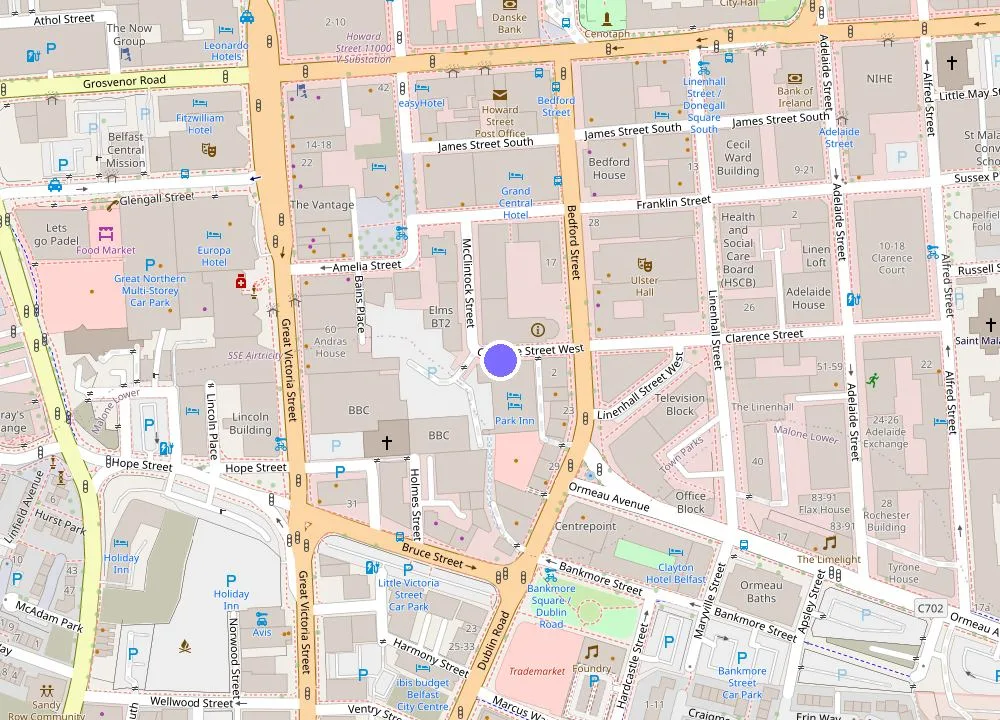 Map: Moxy Belfast City